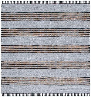 Vintage Leather 601 Hand Woven Pile Content: 70% Leather 30% Jute | Overall Content: 70% Leather 25% Jute 10% Cotton 0 Rug Silver / Natural PILE CONTENT: 70% LEATHER 30% JUTE | OVERALL CONTENT: 70% LEATHER 25% JUTE 10% COTTON VTL601G-6SQ