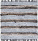 Vintage Leather 601 Hand Woven Pile Content: 70% Leather 30% Jute | Overall Content: 70% Leather 25% Jute 10% Cotton 0 Rug Silver / Natural PILE CONTENT: 70% LEATHER 30% JUTE | OVERALL CONTENT: 70% LEATHER 25% JUTE 10% COTTON VTL601G-6SQ