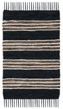 Vintage Leather 601 Hand Woven Pile Content: 70% Leather 30% Jute | Overall Content: 70% Leather 25% Jute 10% Cotton 0 Rug Black / Natural PILE CONTENT: 70% LEATHER 30% JUTE | OVERALL CONTENT: 70% LEATHER 25% JUTE 10% COTTON VTL601Z-2