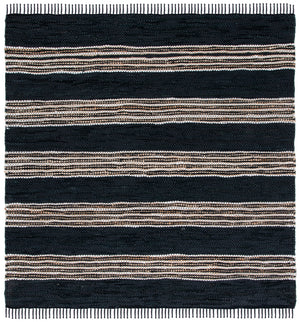 Vintage Leather 601 Hand Woven Pile Content: 70% Leather 30% Jute | Overall Content: 70% Leather 25% Jute 10% Cotton 0 Rug Black / Natural PILE CONTENT: 70% LEATHER 30% JUTE | OVERALL CONTENT: 70% LEATHER 25% JUTE 10% COTTON VTL601Z-6SQ