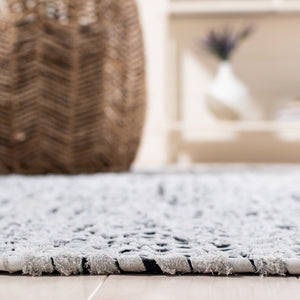 Vintage Leather 601 Hand Woven Pile Content: 70% Leather 30% Jute | Overall Content: 70% Leather 25% Jute 10% Cotton 0 Rug Grey / Natural PILE CONTENT: 70% LEATHER 30% JUTE | OVERALL CONTENT: 70% LEATHER 25% JUTE 10% COTTON VTL602F-5