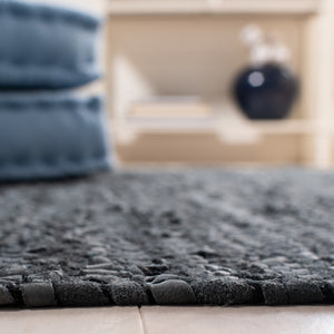 Vintage Leather 601 Hand Woven Pile Content: 70% Leather 30% Jute | Overall Content: 70% Leather 25% Jute 10% Cotton 0 Rug Blue / Natural PILE CONTENT: 70% LEATHER 30% JUTE | OVERALL CONTENT: 70% LEATHER 25% JUTE 10% COTTON VTL602M-5