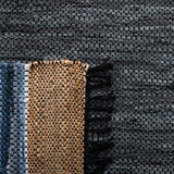 Vintage Leather 601 Hand Woven Pile Content: 70% Leather 30% Jute | Overall Content: 70% Leather 25% Jute 10% Cotton 0 Rug Blue / Natural PILE CONTENT: 70% LEATHER 30% JUTE | OVERALL CONTENT: 70% LEATHER 25% JUTE 10% COTTON VTL602M-5