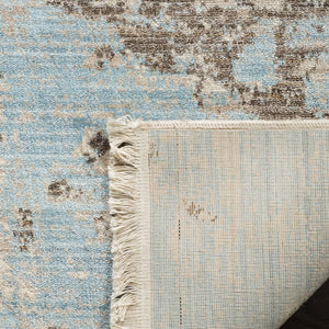 Vintage Persian 445  Power Loomed Polyester Rug Grey / Blue