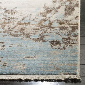 Vintage Persian 445  Power Loomed Polyester Rug Grey / Blue