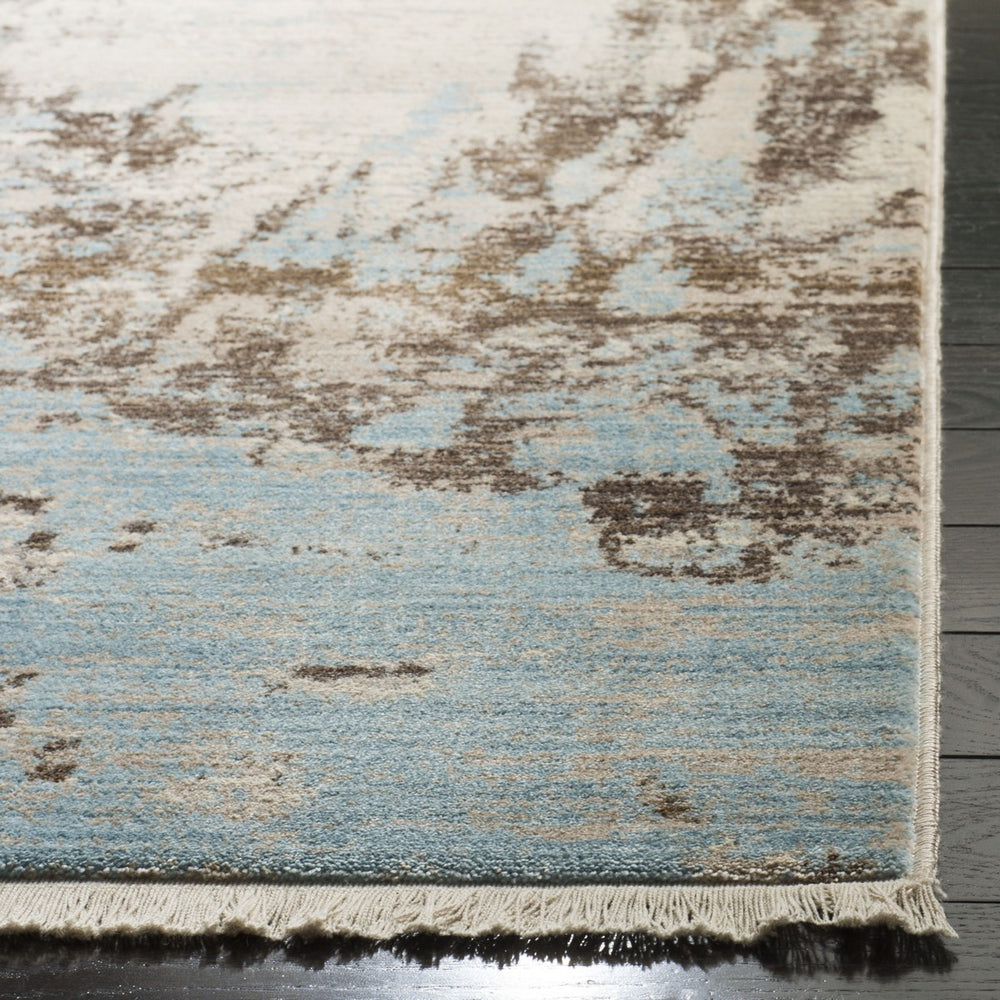 Vintage Persian 445  Power Loomed Polyester Rug Grey / Blue