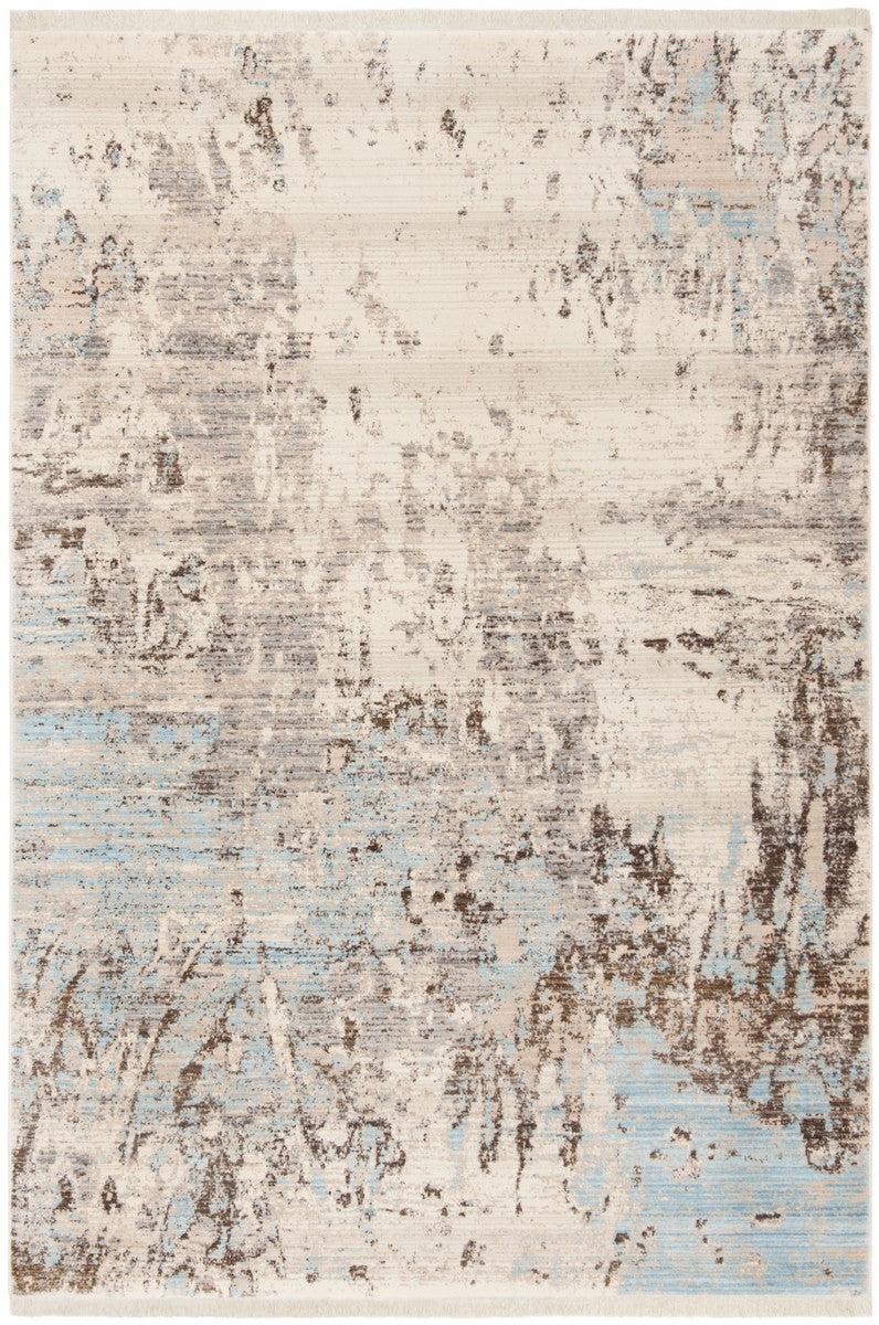 Vintage Persian 445  Power Loomed Polyester Rug Grey / Blue