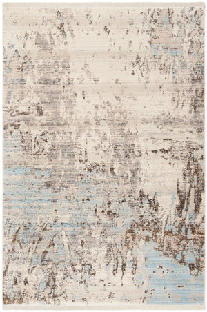 Vintage Persian 445  Power Loomed Polyester Rug Grey / Blue