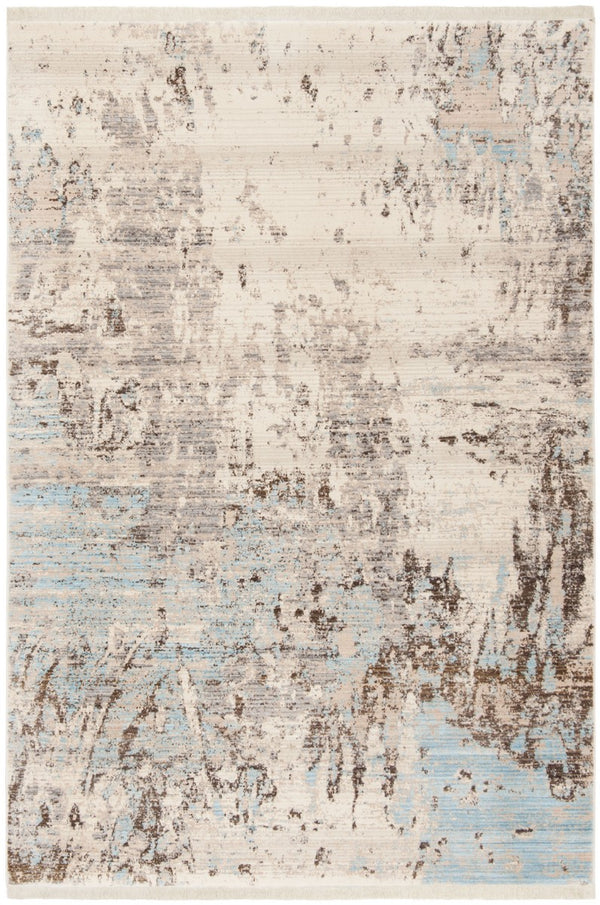 Vintage Persian 445  Power Loomed Polyester Rug Grey / Blue