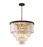 Bethel Black Chandelier in Metal & Crystal