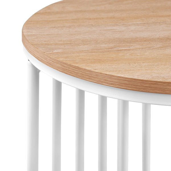 Walker Edison Vulcan Modern/Contemporary Minimalist Metal Slatted Side Table VULL8KWCO