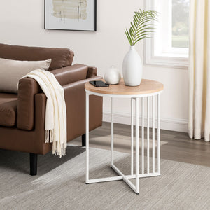 Walker Edison Vulcan Modern/Contemporary Minimalist Metal Slatted Side Table VULL8KWCO