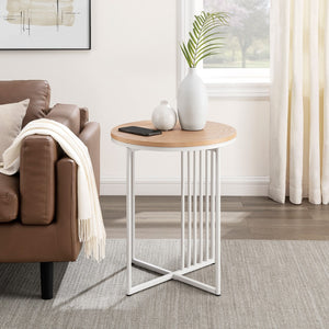 Walker Edison Vulcan Modern/Contemporary Minimalist Metal Slatted Side Table VULL8KWCO