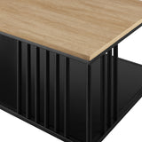 Walker Edison Vulcan Modern/Contemporary Minimalist Metal Slatted Rectangle Coffee Table VUO43CTCO