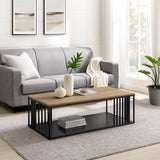 Walker Edison Vulcan Modern/Contemporary Minimalist Metal Slatted Rectangle Coffee Table VUO43CTCO