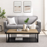 Walker Edison Vulcan Modern/Contemporary Minimalist Metal Slatted Rectangle Coffee Table VUO43CTCO