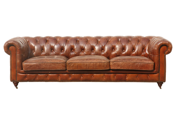 Pasargad Genuine Leather Chester Bay Tufted Sofa SOFA-3009-3-PASARGAD