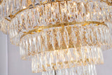 Bethel Gold Chandelier in Metal & Crystal