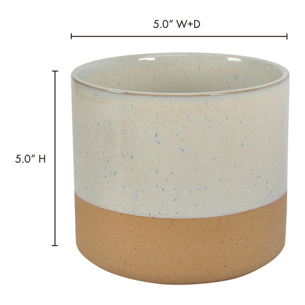 Moe's Home Rustica Planter 5In White VZ-1021-18