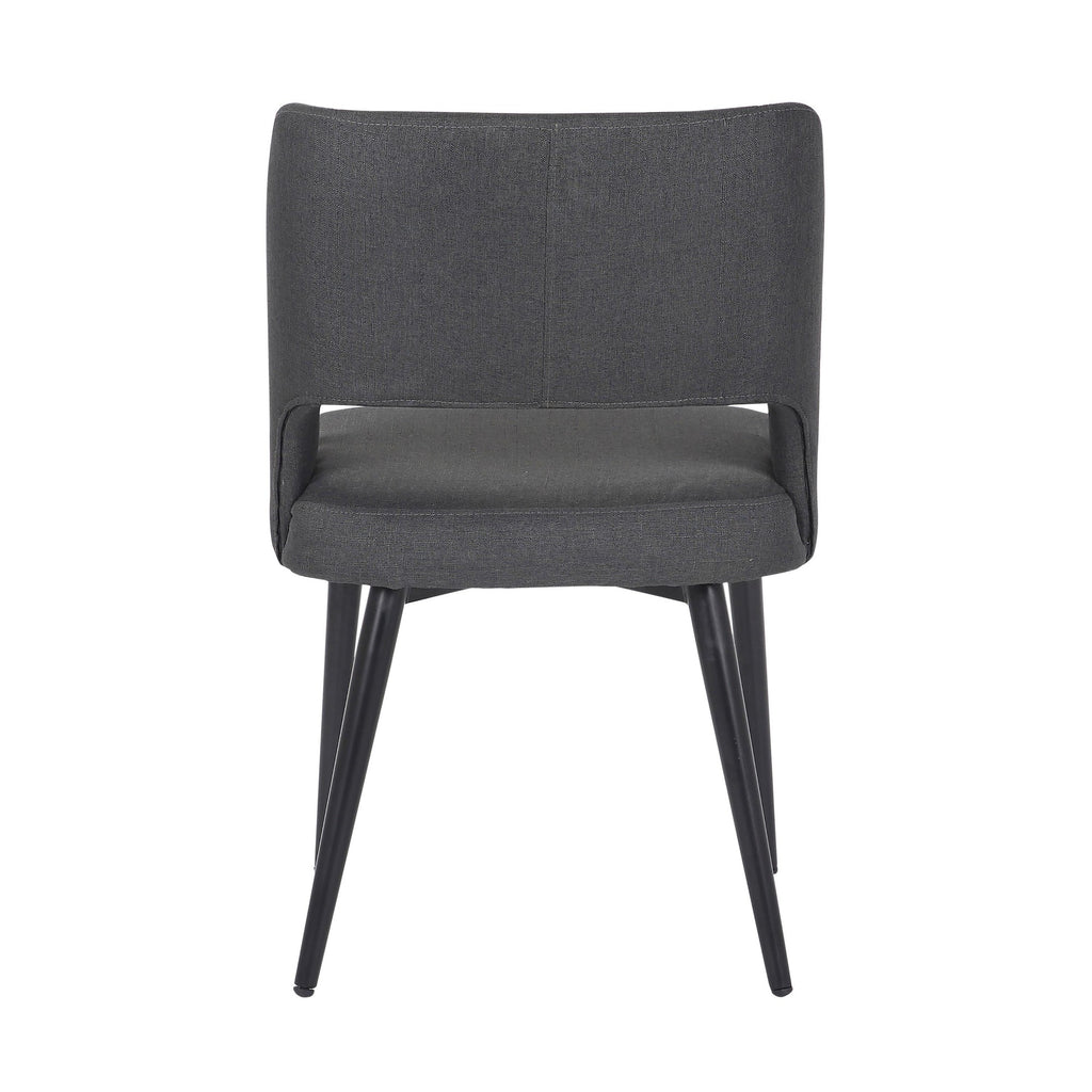 Valencia Mid-Century Modern Chair in Black Steel and Charcoal Fabric by LumiSource
