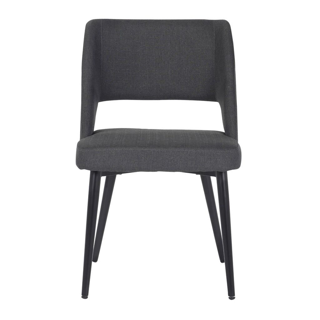 Valencia Mid-Century Modern Chair in Black Steel and Charcoal Fabric by LumiSource