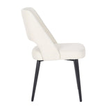 Valencia Mid-Century Modern Chair in Black Steel and Cream Fabric by LumiSource