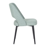 Valencia Mid-Century Modern Chair in Black Steel and Green Fabric by LumiSource