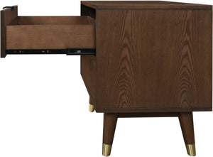 Vance Ash Veneer / Solid Wood / Metal Mid-Century Modern Walnut Night Stand - 19.75" W x 16" D x 23" H