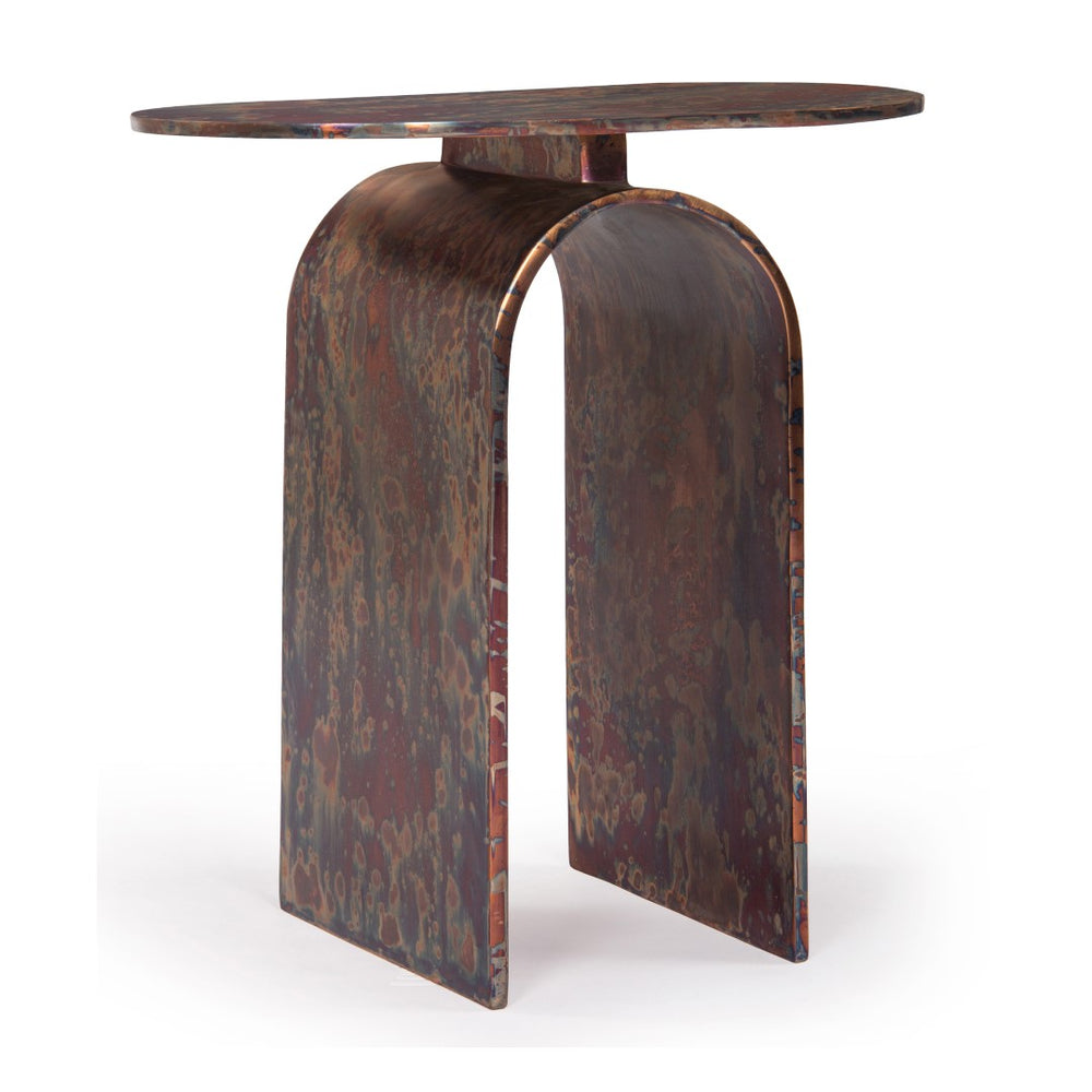 Union Home Vault Side Table-Oxidized Oxidized Finish Aluminium