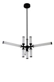 Bethel Black LED Chandelier in Aluminum & Glass