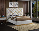 Vector Faux Leather / Metal / Foam Contemporary White Faux Leather King Bed - 97.5" W x 85.5" D x 68" H