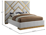 Vector Faux Leather / Metal / Foam Contemporary White Faux Leather Queen Bed - 81.5" W x 85.5" D x 68" H