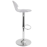 Venti Contemporary Adjustable Barstool with Swivel in Clear Acrylic by LumiSource