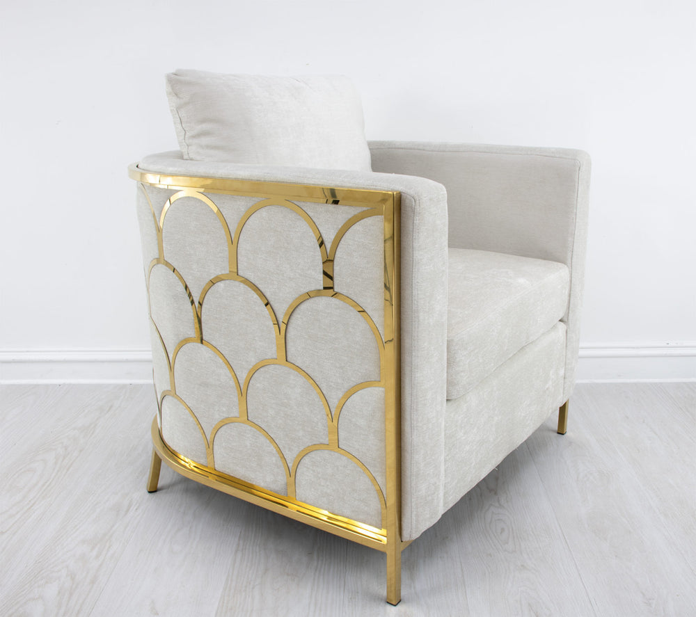 Zeugma Verona Gold and Grey Chair