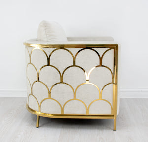 Zeugma Verona Gold and Grey Chair