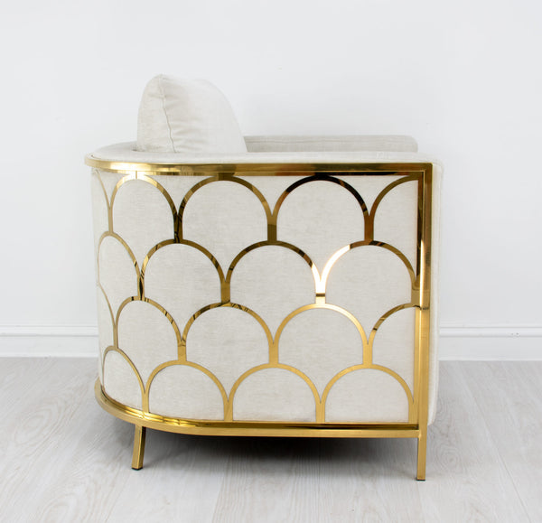 Zeugma Verona Gold and Grey Chair