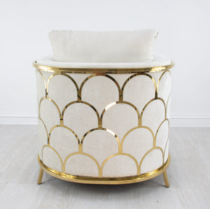 Zeugma Verona Gold and Grey Chair