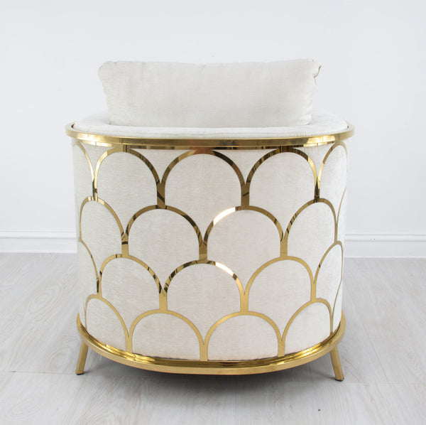 Zeugma Verona Gold and Grey Chair