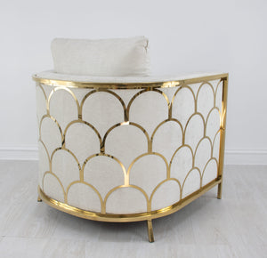 Zeugma Verona Gold and Grey Chair