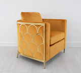 Zeugma Verona Gold and Orange Chair