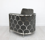Zeugma Verona Silver and Charcoal Chair