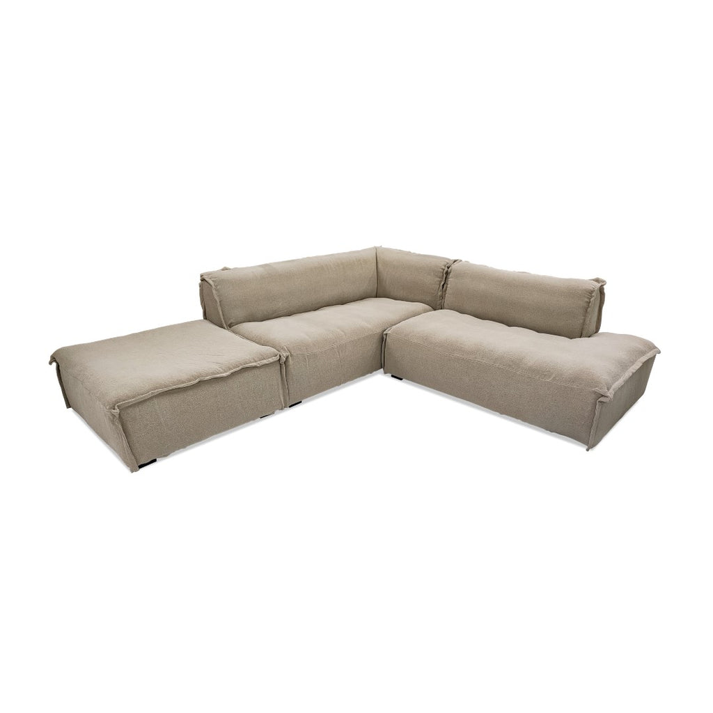 Union Home Veronica Sectional Warm Gray 100% Linen