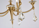 Bethel Stain Brass Chandelier in Iron & Crystal