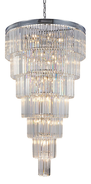 Bethel Chrome Chandelier in Metal & Crystal