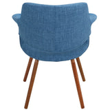 Vintage Flair Mid-Century Modern Chair in Walnut and Blue by LumiSource