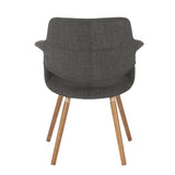Vintage Flair Mid-Century Modern Chair in Walnut and Charcoal Fabric by LumiSource