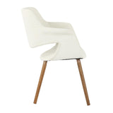 Vintage Flair Mid-Century Modern Chair in Walnut and Cream Fabric by LumiSource