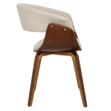Vintage Mod Mid-Century Modern Dining/Accent Chair in Walnut and Cream by LumiSource