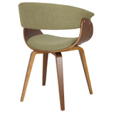 Vintage Mod Mid-Century Modern Dining/Accent Chair in Walnut and Green by LumiSource
