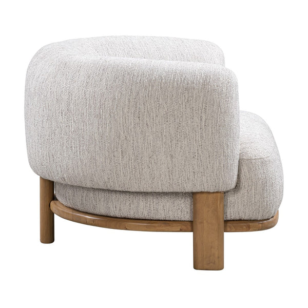Union Home Vittori Boucle Chair Stone FSC Certified Oak Wood, Boucle